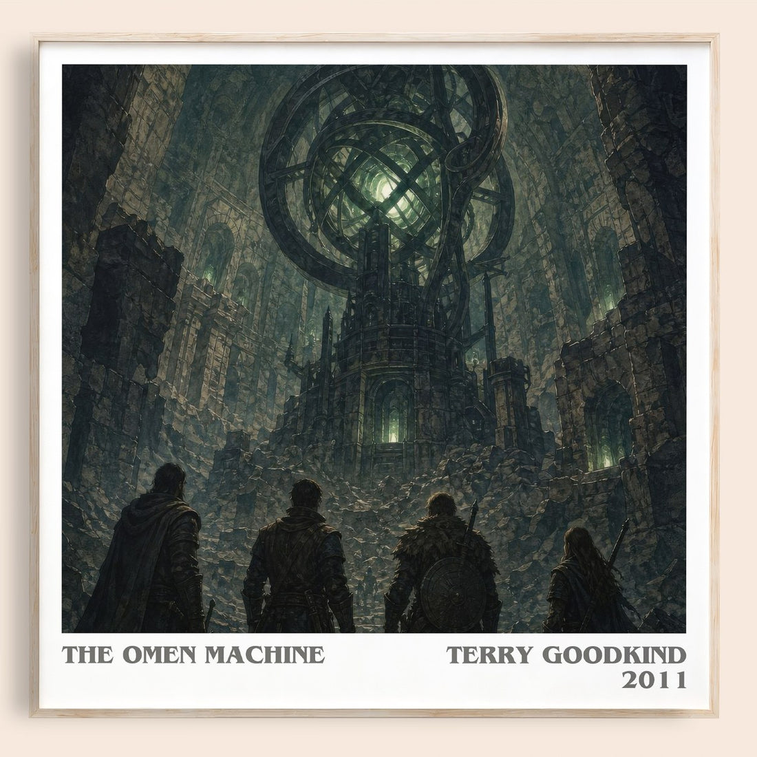 The Omen Machine literary book poster by Terry Goodkind – framed literary art print