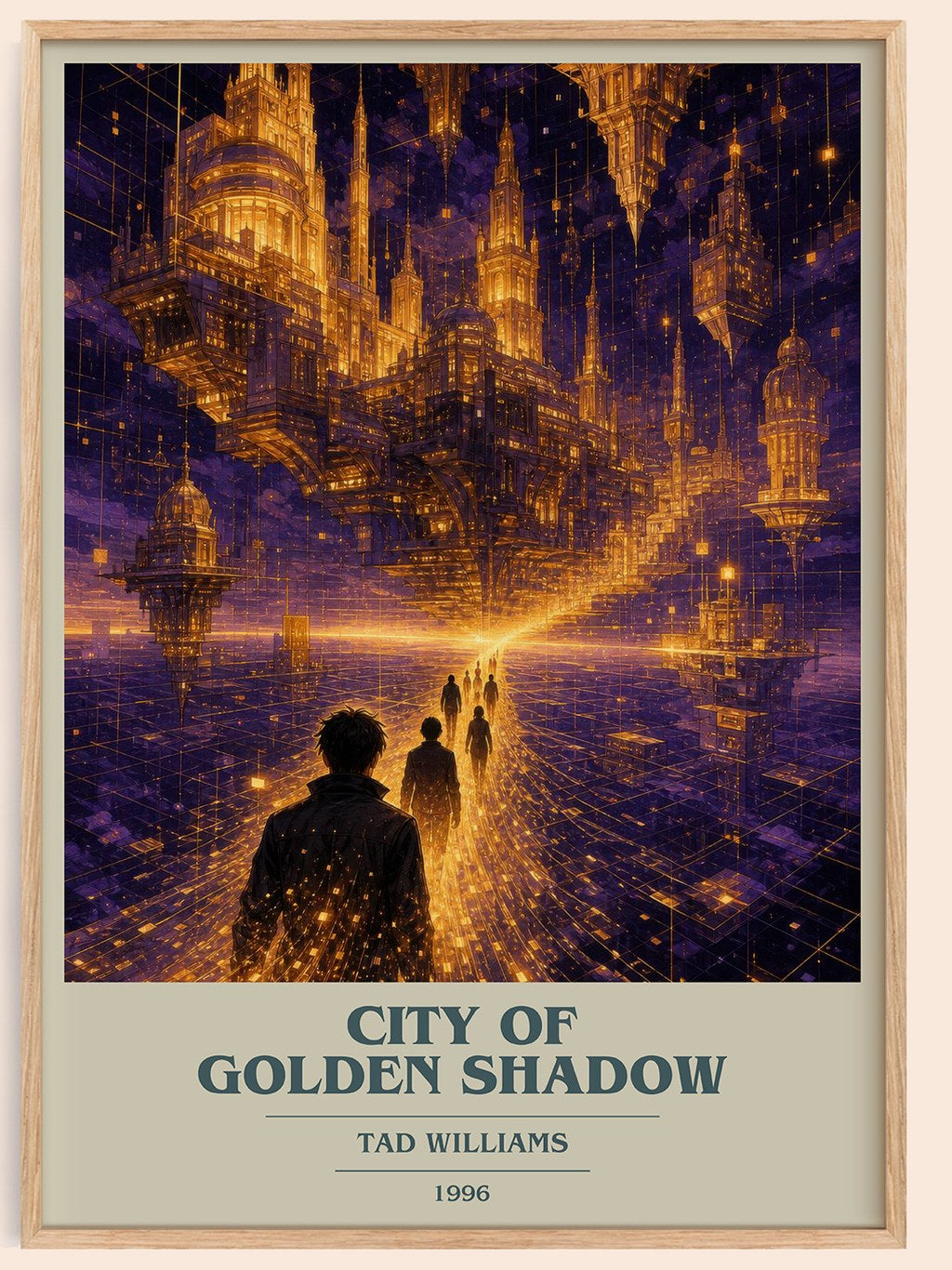 City of Golden Shadow book cover book poster by Tad Williams – framed literary art print