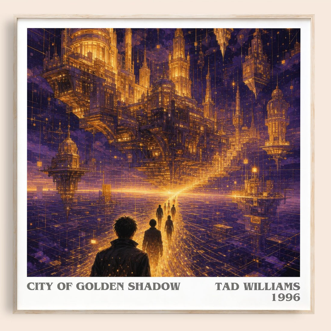 City of Golden Shadow literary book poster by Tad Williams – framed literary art print