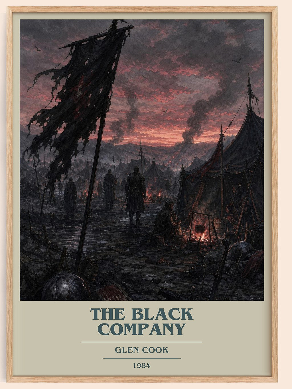 The Black Company book cover book poster by Glen Cook – framed literary art print