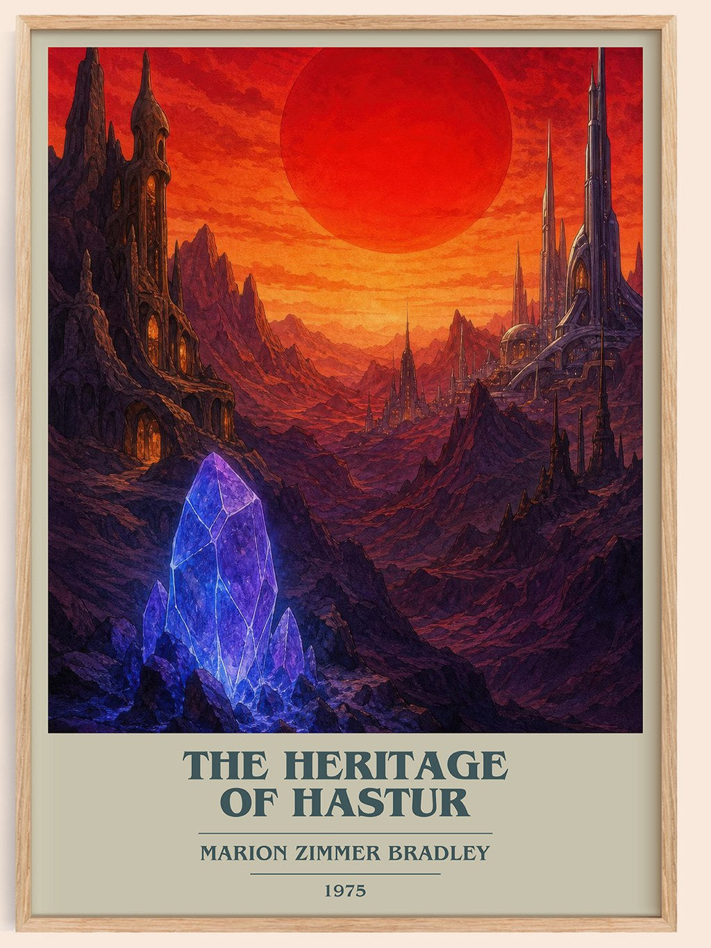 The Heritage of Hastur book cover book poster by Marion Zimmer Bradley – framed literary art print