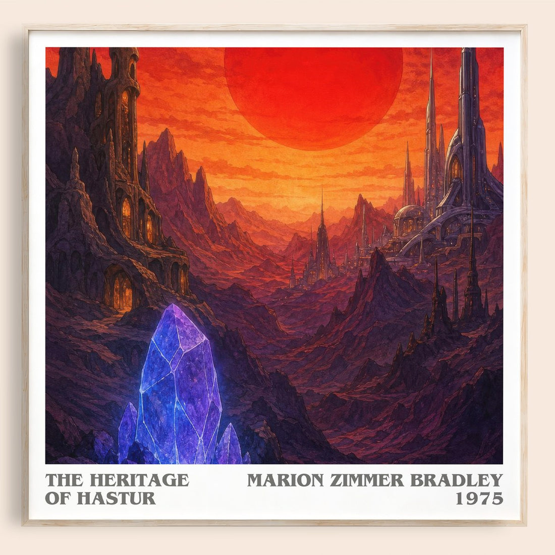 The Heritage of Hastur literary book poster by Marion Zimmer Bradley – framed literary art print
