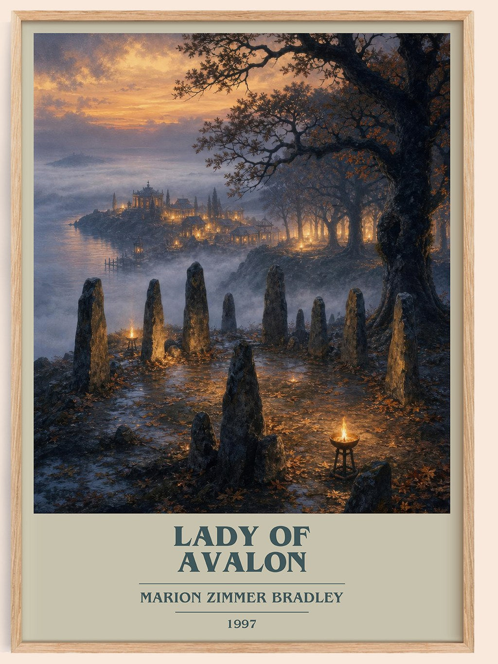 Lady of Avalon book cover book poster by Marion Zimmer Bradley – framed literary art print