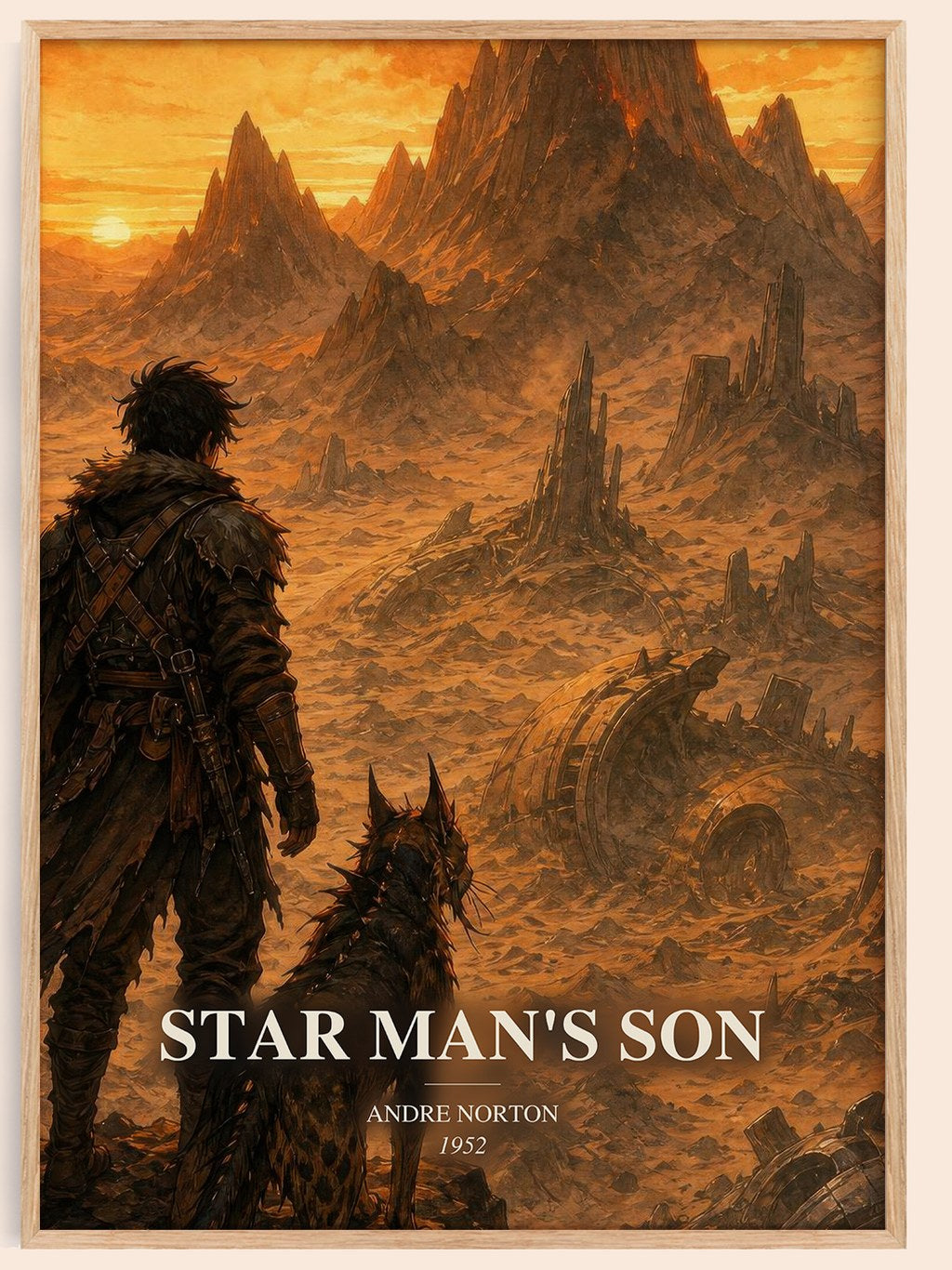 Star Man's Son watercolour book poster by Andre Norton – framed literary art print