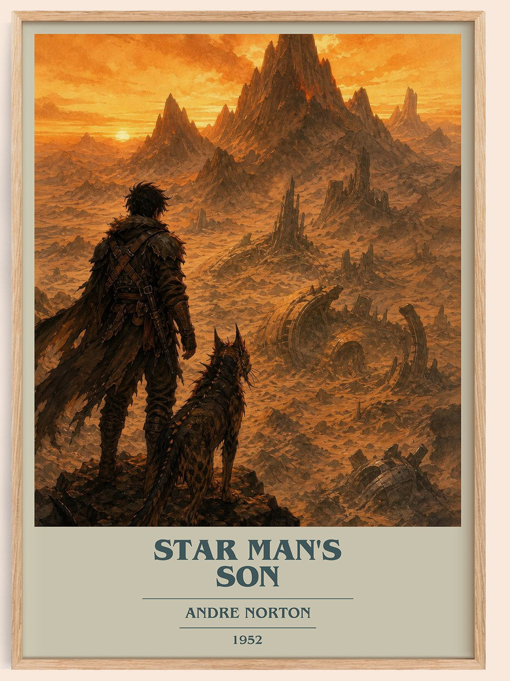 Star Man's Son book cover book poster by Andre Norton – framed literary art print