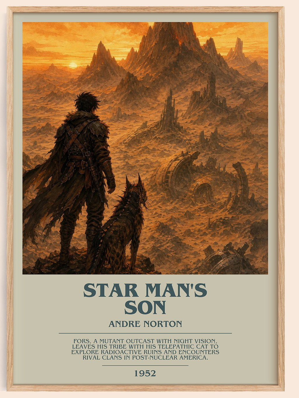 Star Man's Son bookish book poster by Andre Norton – framed literary art print