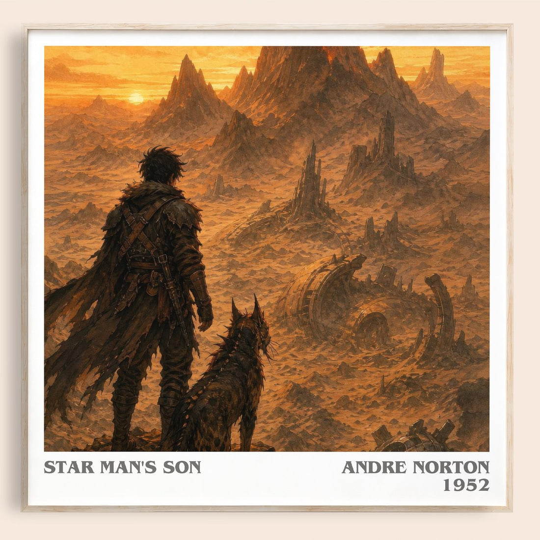 Star Man's Son literary book poster by Andre Norton – framed literary art print