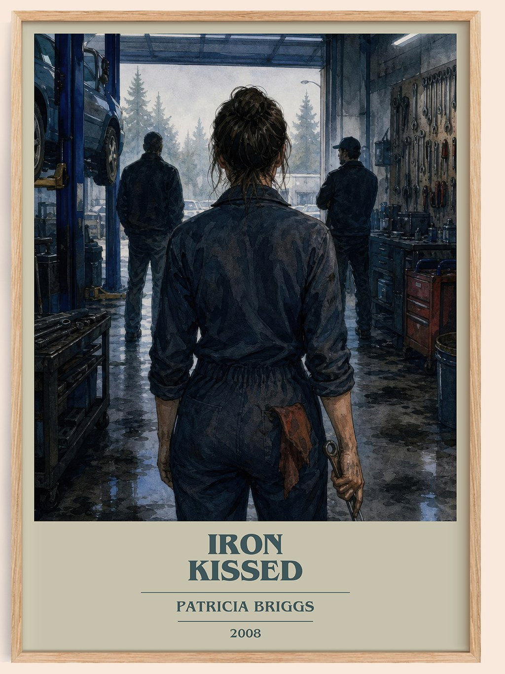Iron Kissed book cover book poster by Patricia Briggs – framed literary art print