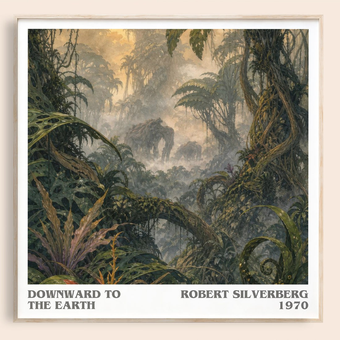 Downward to the Earth literary book poster by Robert Silverberg – framed literary art print