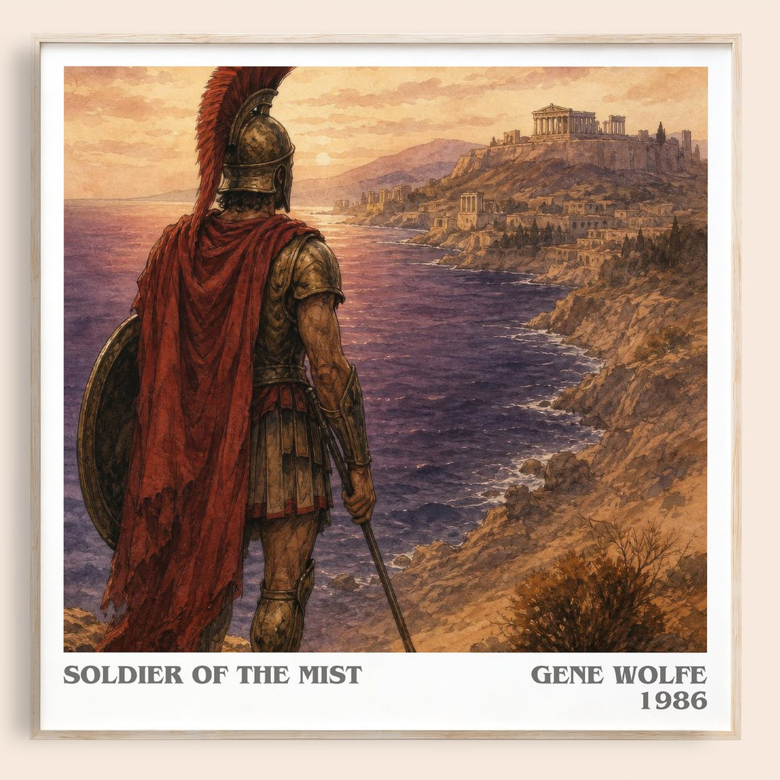 Soldier of the Mist literary book poster by Gene Wolfe – framed literary art print