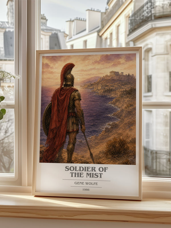 Soldier of the Mist book cover poster colour and style options – Gene Wolfe book art