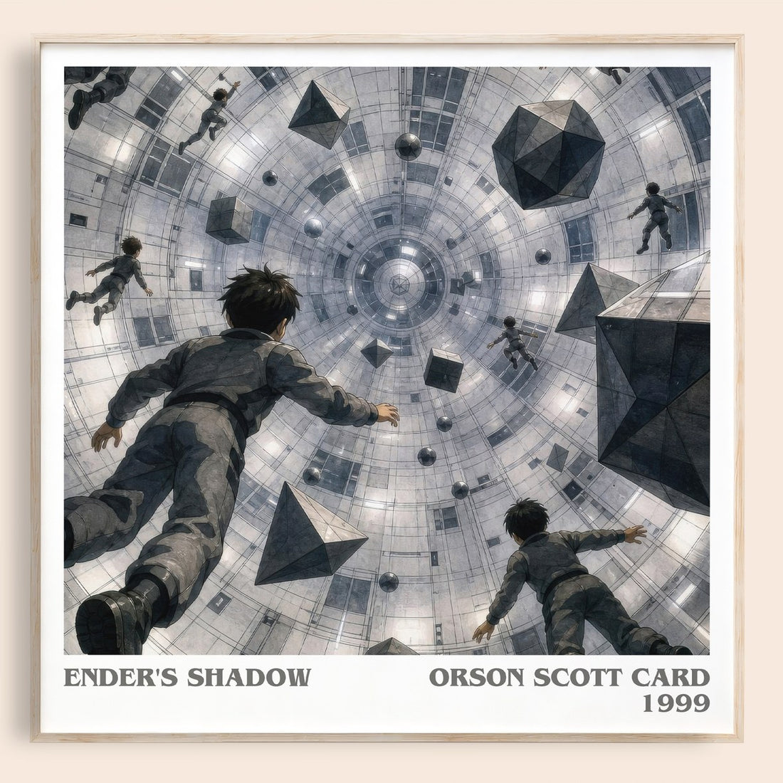 Ender's Shadow literary book poster by Orson Scott Card – framed literary art print