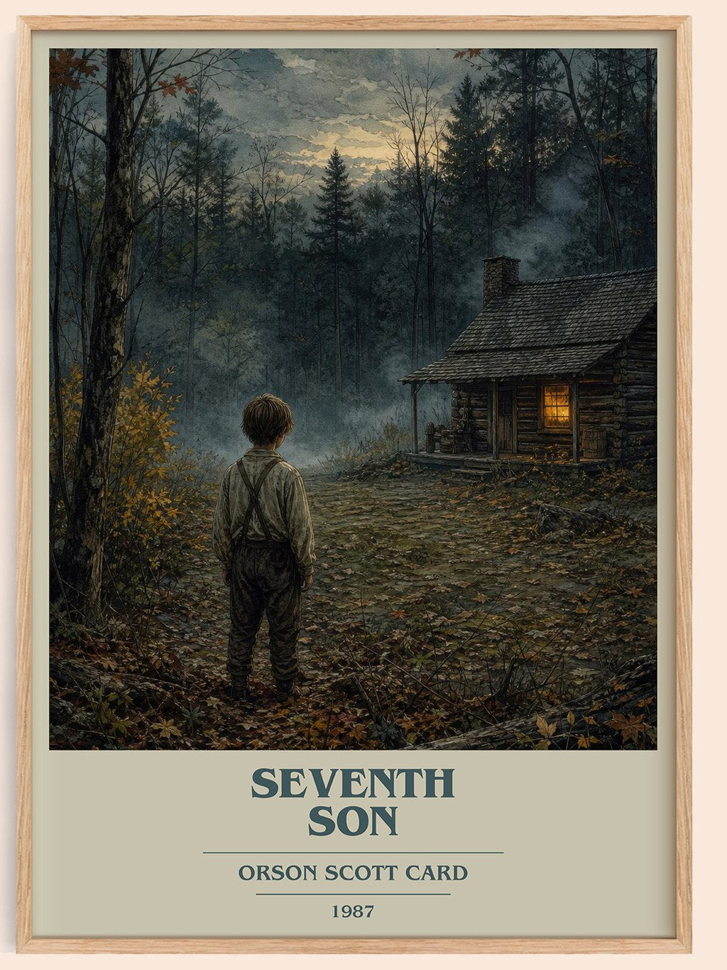 Seventh Son book cover book poster by Orson Scott Card – framed literary art print