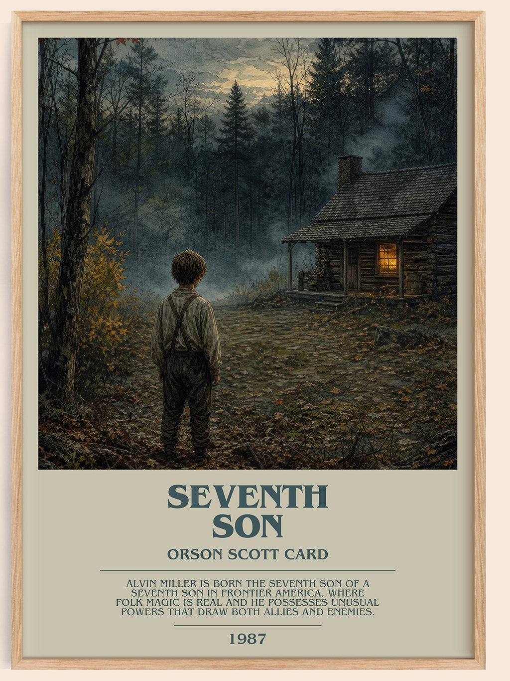 Seventh Son bookish book poster by Orson Scott Card – framed literary art print