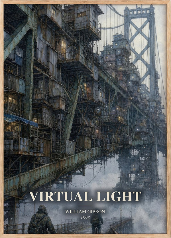 Virtual Light Book Watercolour Illustration by William Gibson
