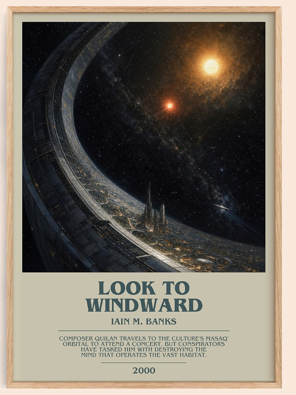 Look to Windward bookish book poster by Iain M. Banks – framed literary art print
