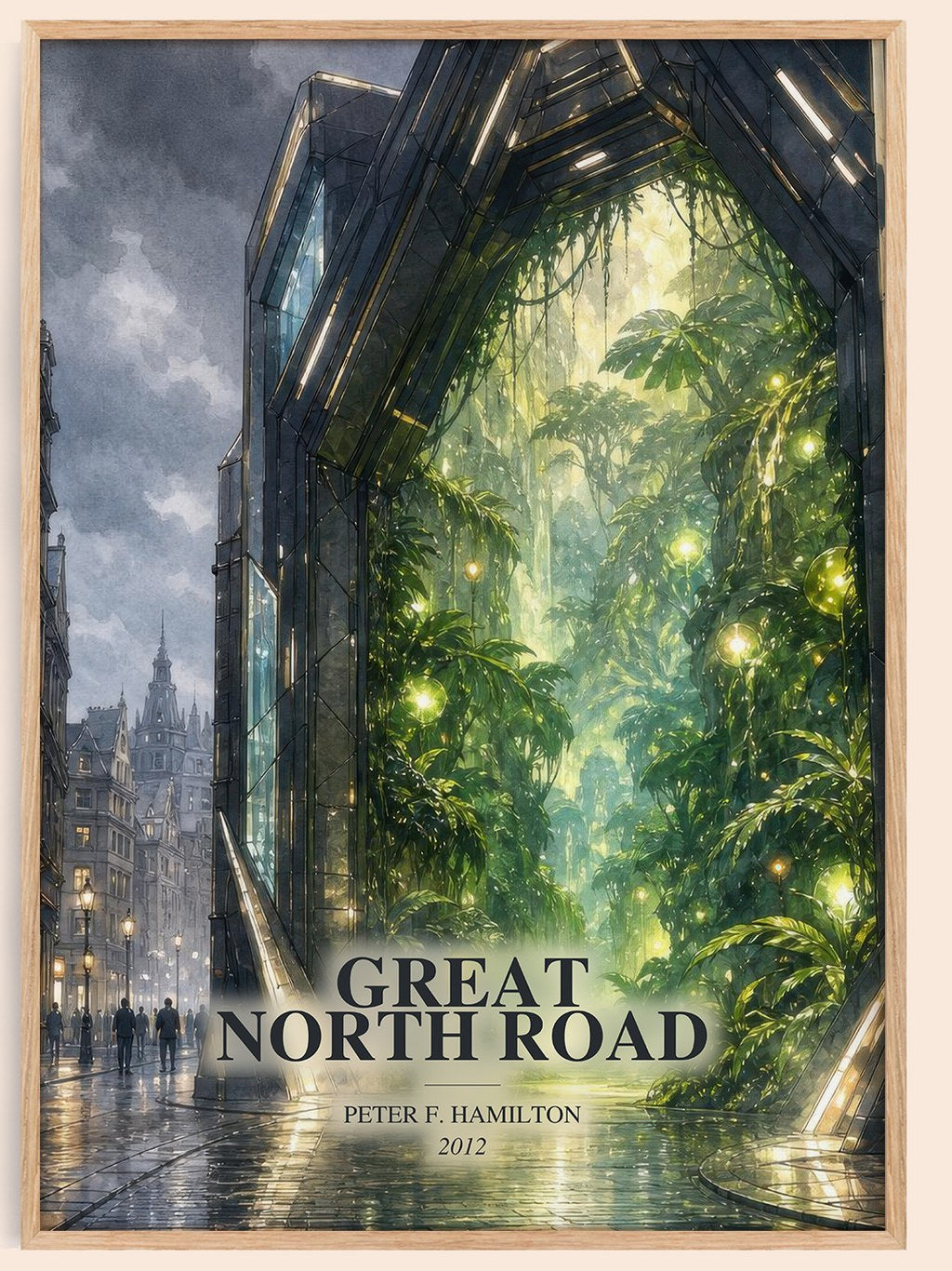 Great North Road watercolour book poster by Peter F. Hamilton – framed literary art print