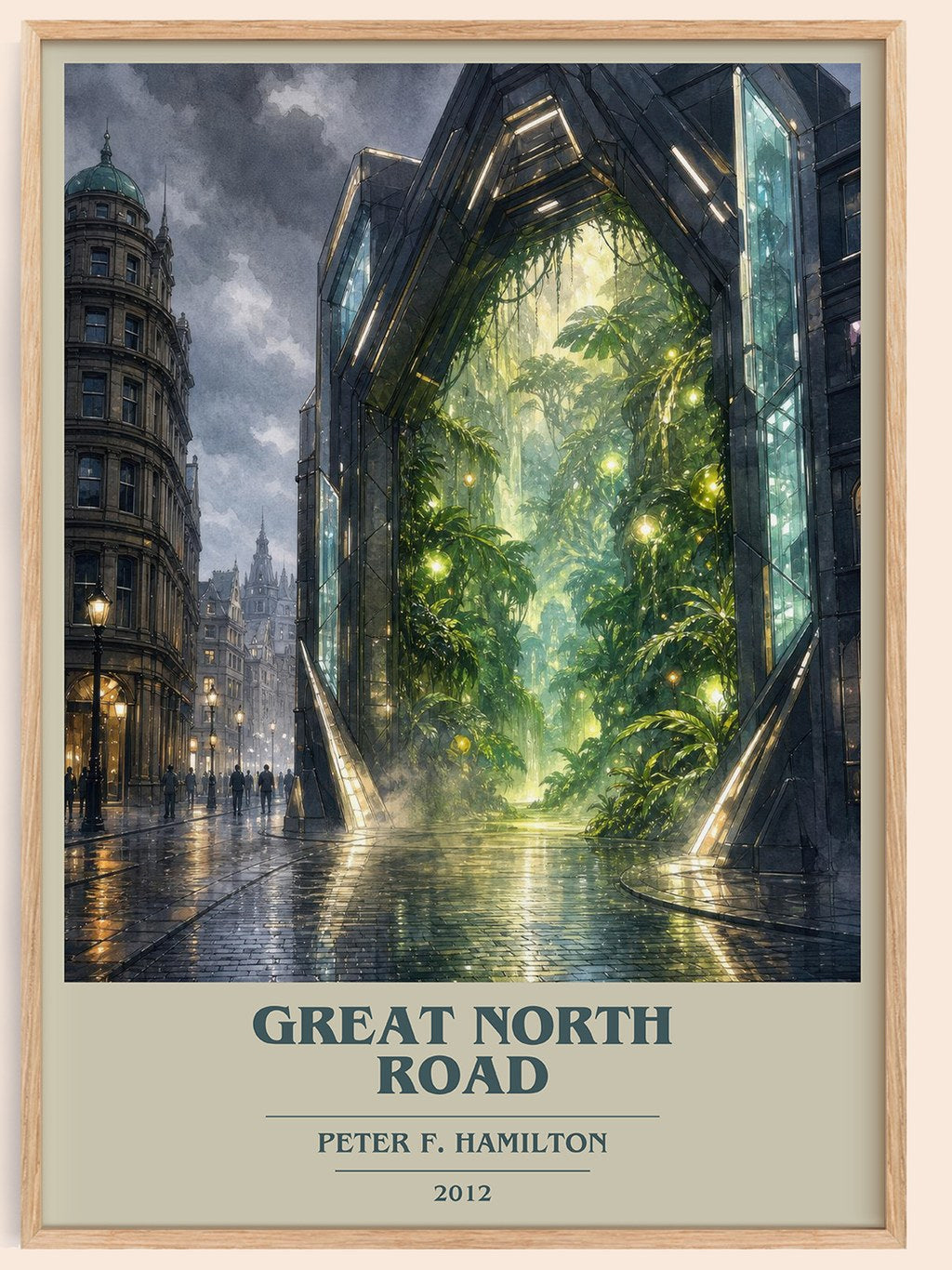 Great North Road book cover book poster by Peter F. Hamilton – framed literary art print