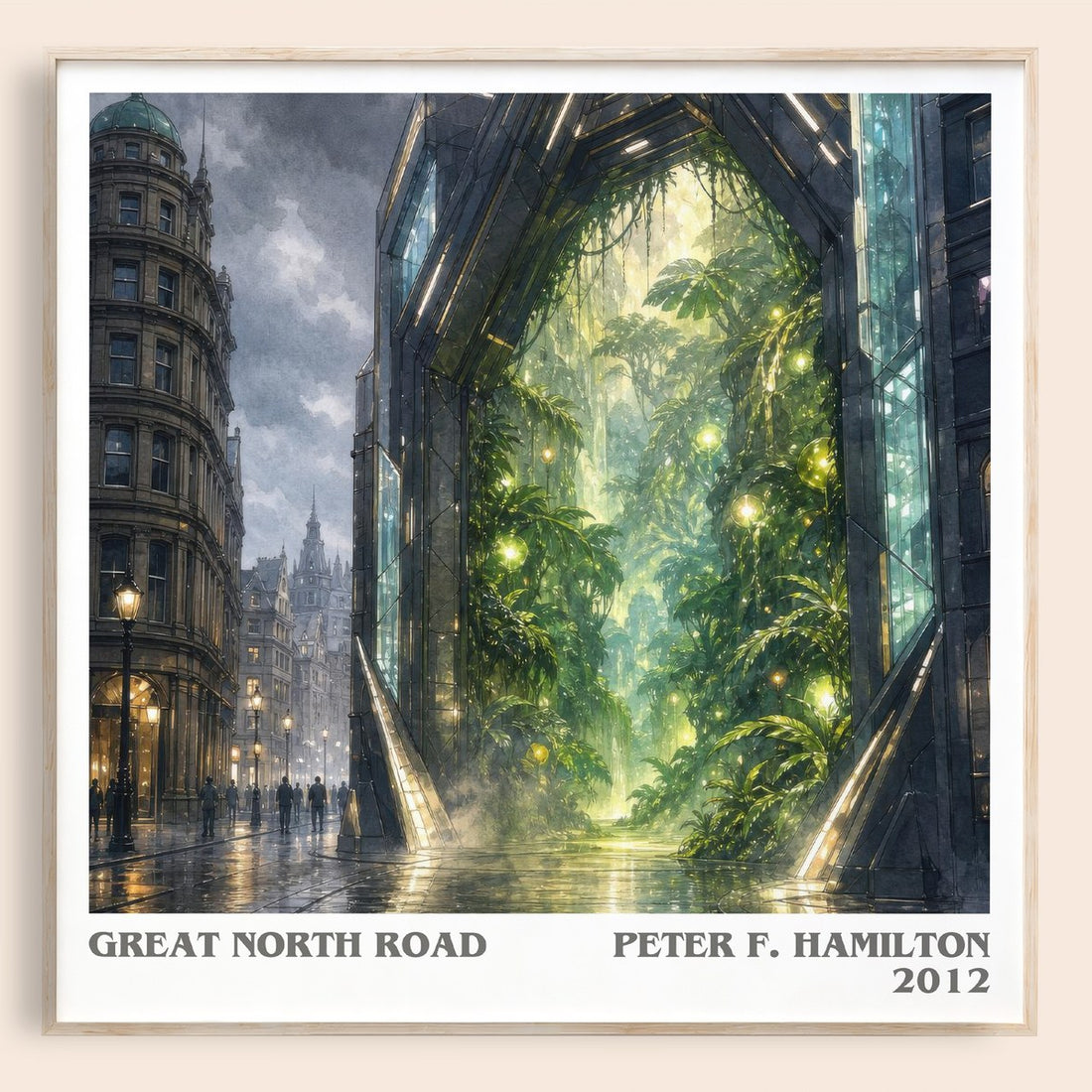 Great North Road literary book poster by Peter F. Hamilton – framed literary art print