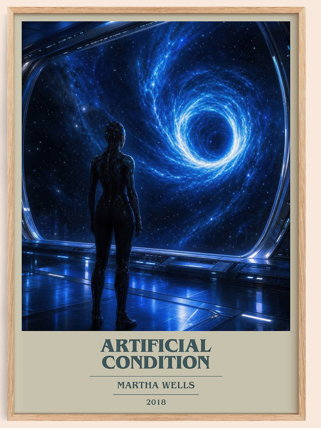 Artificial Condition book cover book poster by Martha Wells – framed literary art print