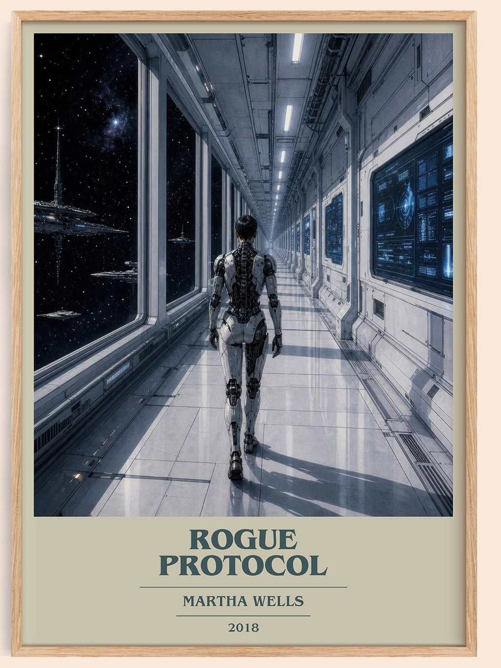 Rogue Protocol book cover book poster by Martha Wells – framed literary art print