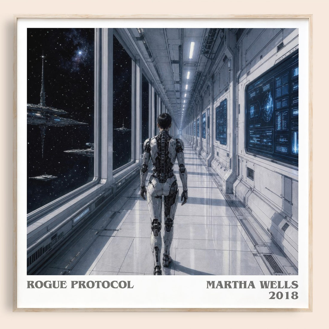 Rogue Protocol literary book poster by Martha Wells – framed literary art print