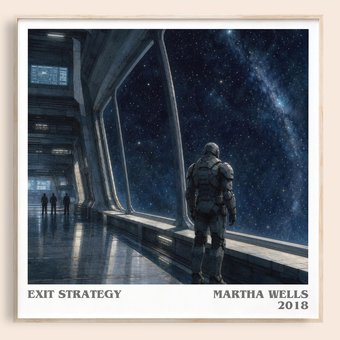Exit Strategy literary book poster by Martha Wells – framed literary art print