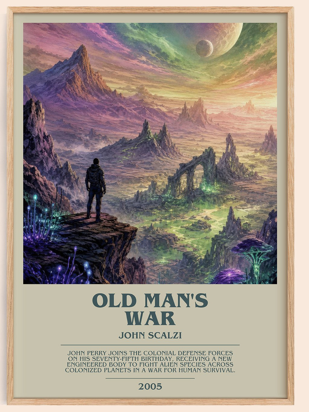 Old Man's War bookish book poster by John Scalzi – framed literary art print
