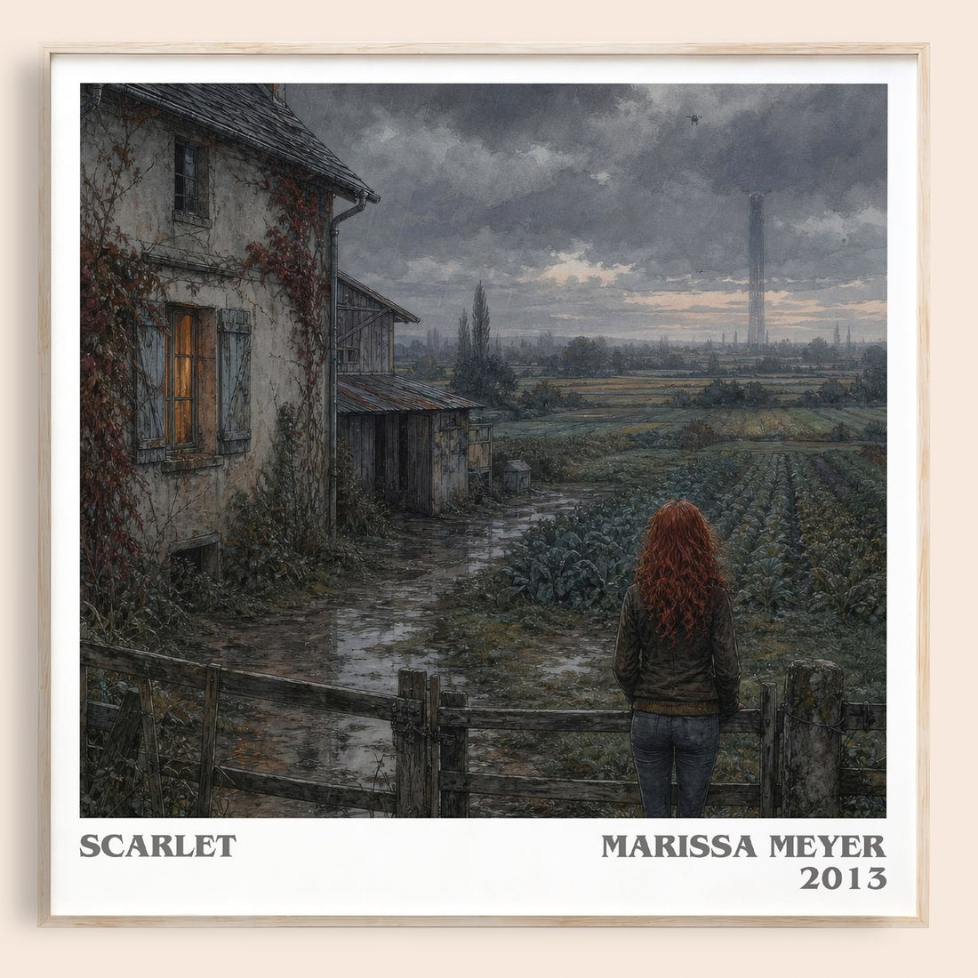 Scarlet literary book poster by Marissa Meyer – framed literary art print