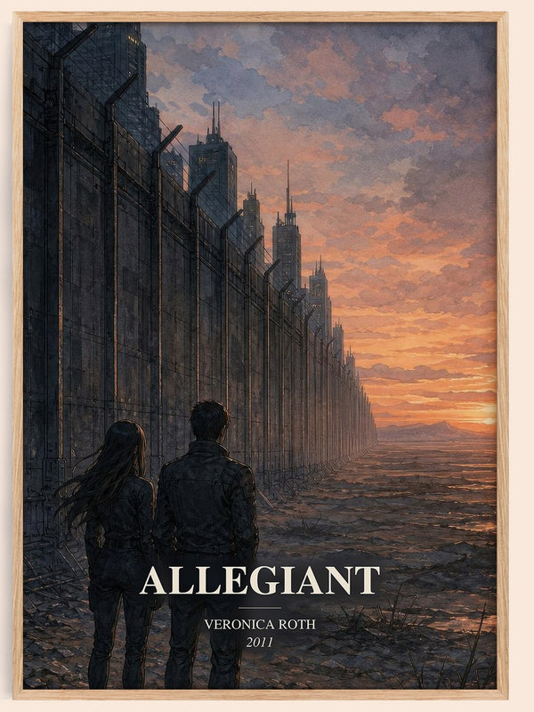 Allegiant watercolour book poster by Veronica Roth – framed literary art print