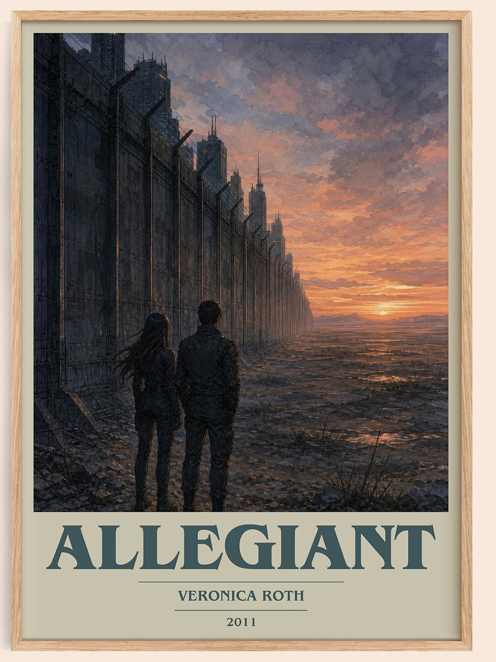 Allegiant book cover book poster by Veronica Roth – framed literary art print
