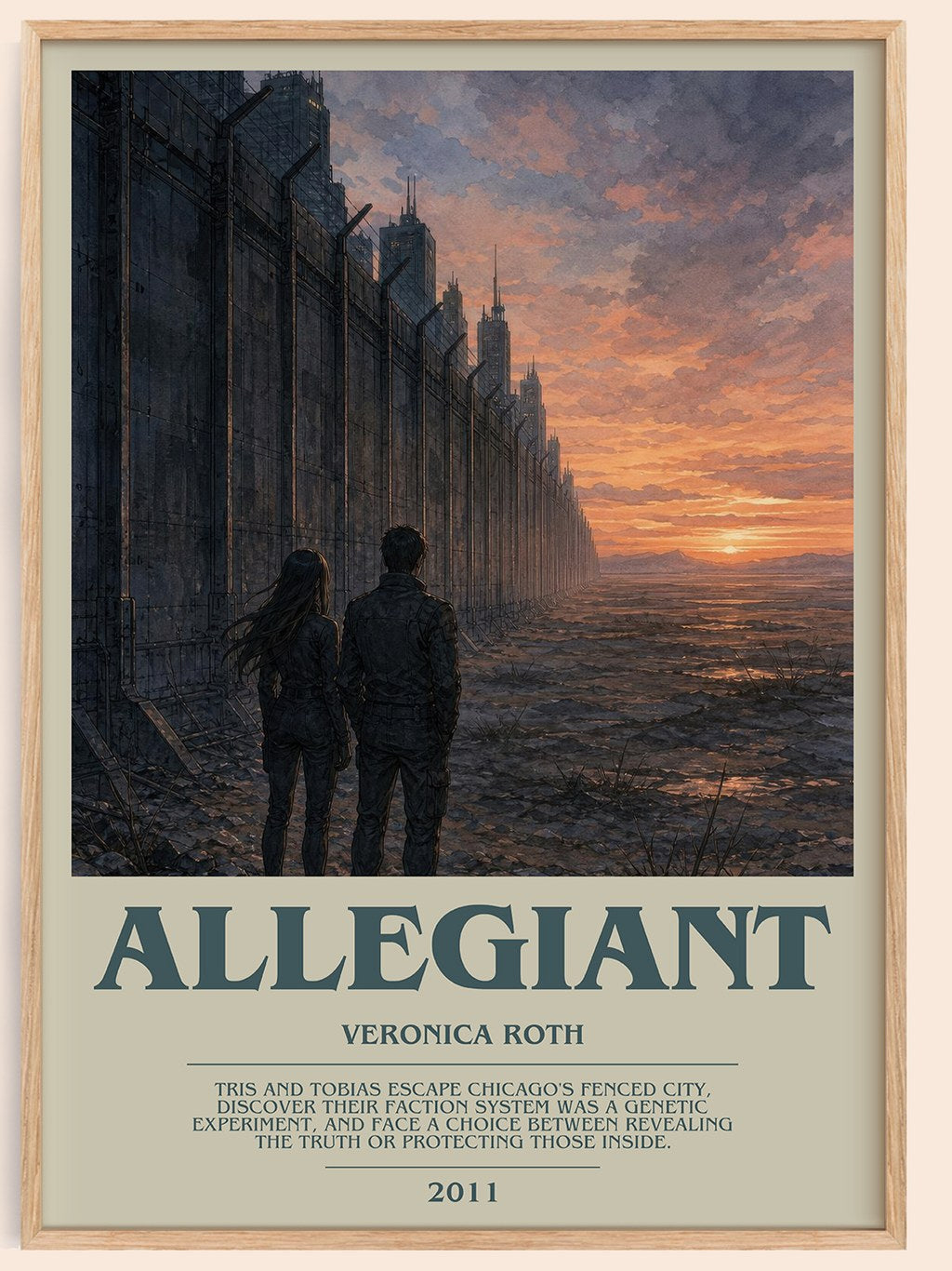 Allegiant bookish book poster by Veronica Roth – framed literary art print