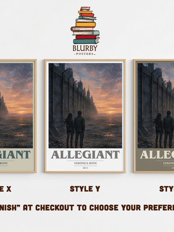 Allegiant book cover print in frame leaning in hallway – dystopian wall art