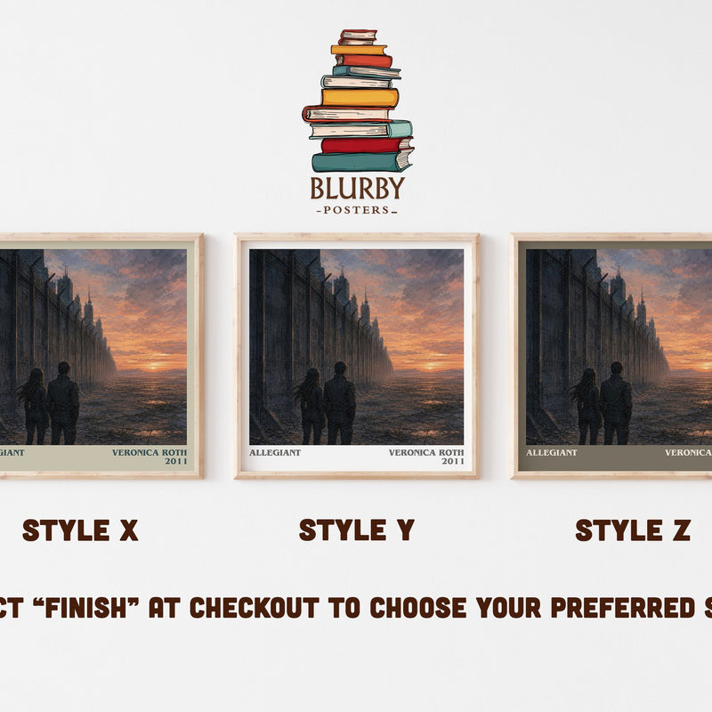 Allegiant literary print in frame leaning in hallway – dystopian wall art