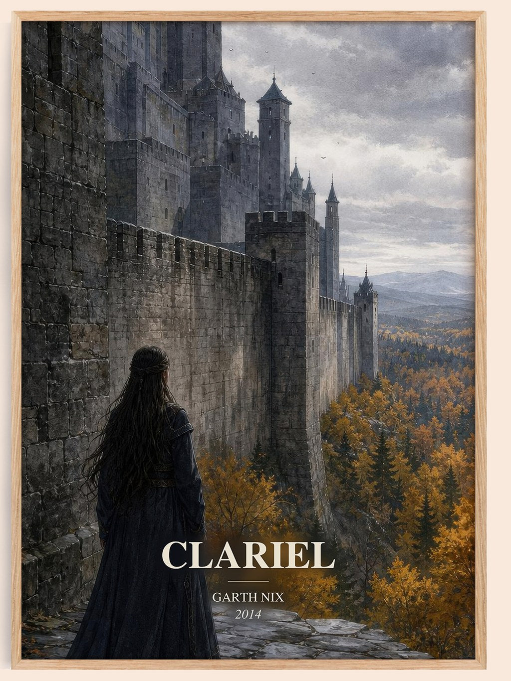 Clariel watercolour book poster by Garth Nix – framed literary art print