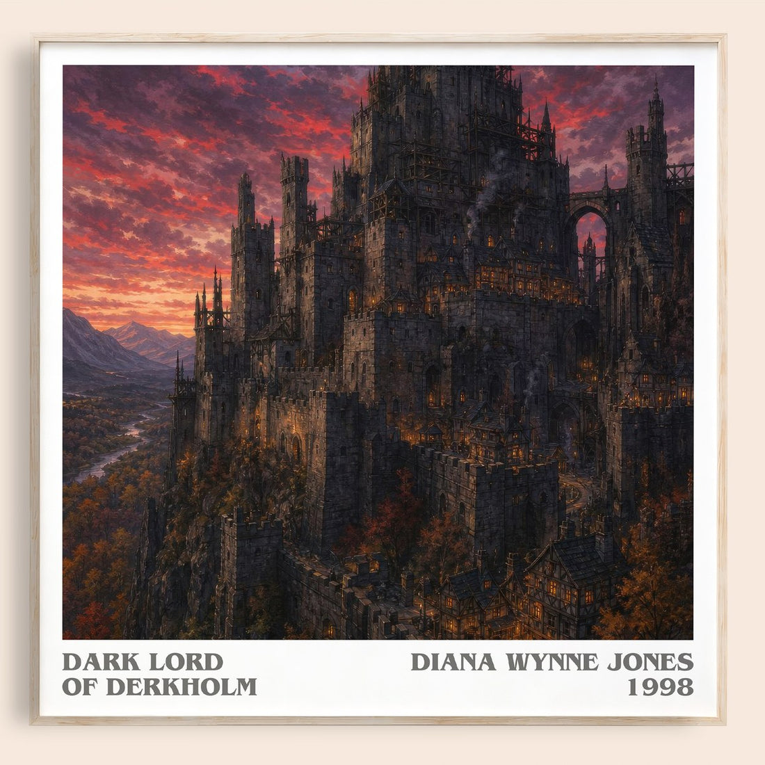 Dark Lord of Derkholm literary book poster by Diana Wynne Jones – framed literary art print