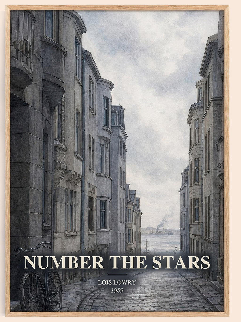 Number the Stars watercolour book poster by Lois Lowry – framed literary art print