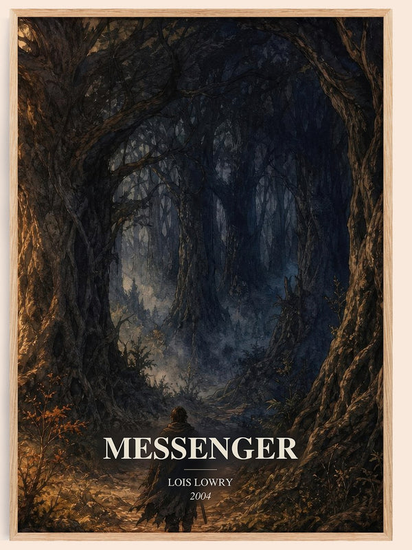 Messenger watercolour book poster by Lois Lowry – framed literary art print