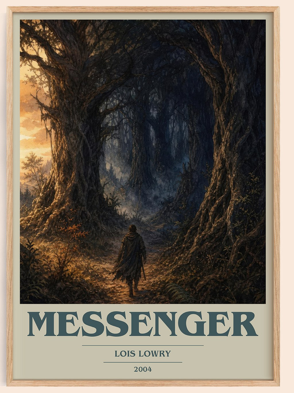 Messenger book cover book poster by Lois Lowry – framed literary art print