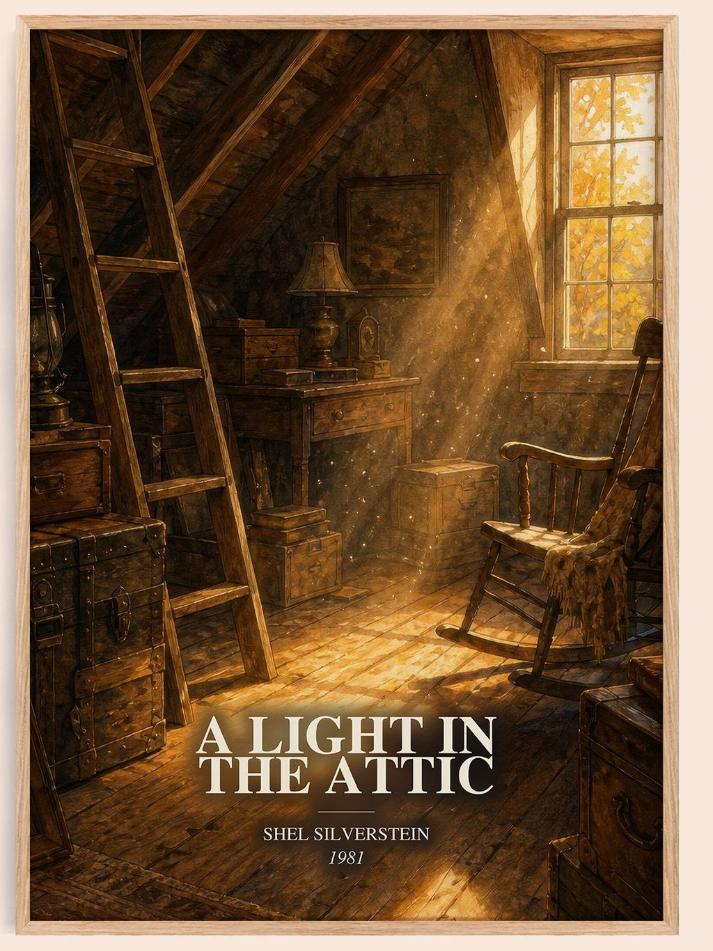 A Light in the Attic watercolour book poster by Shel Silverstein – framed literary art print