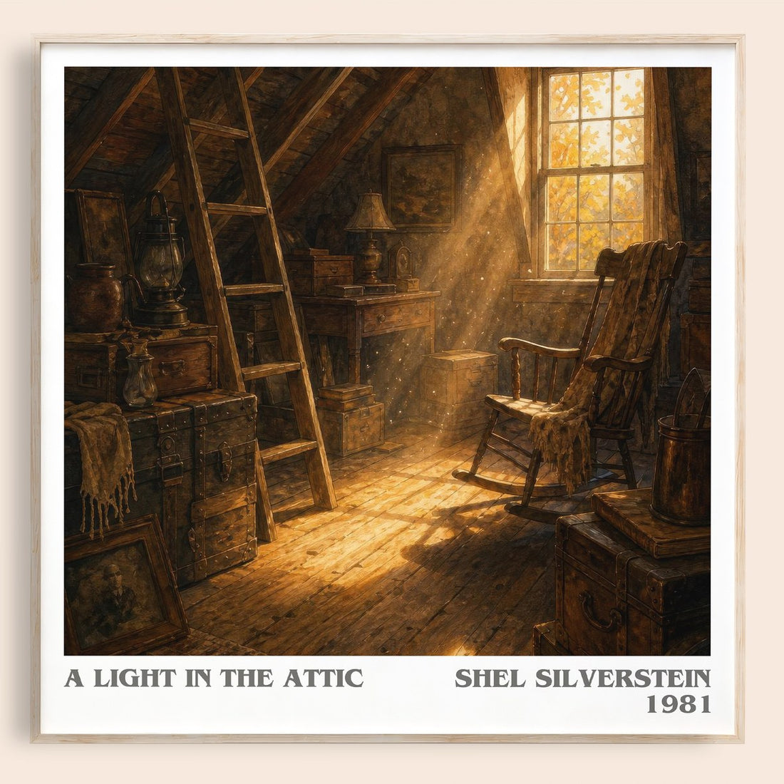 A Light in the Attic literary book poster by Shel Silverstein – framed literary art print