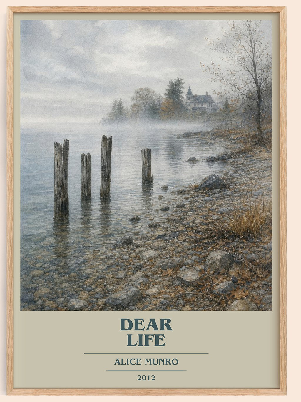 Dear Life book cover book poster by Alice Munro – framed literary art print