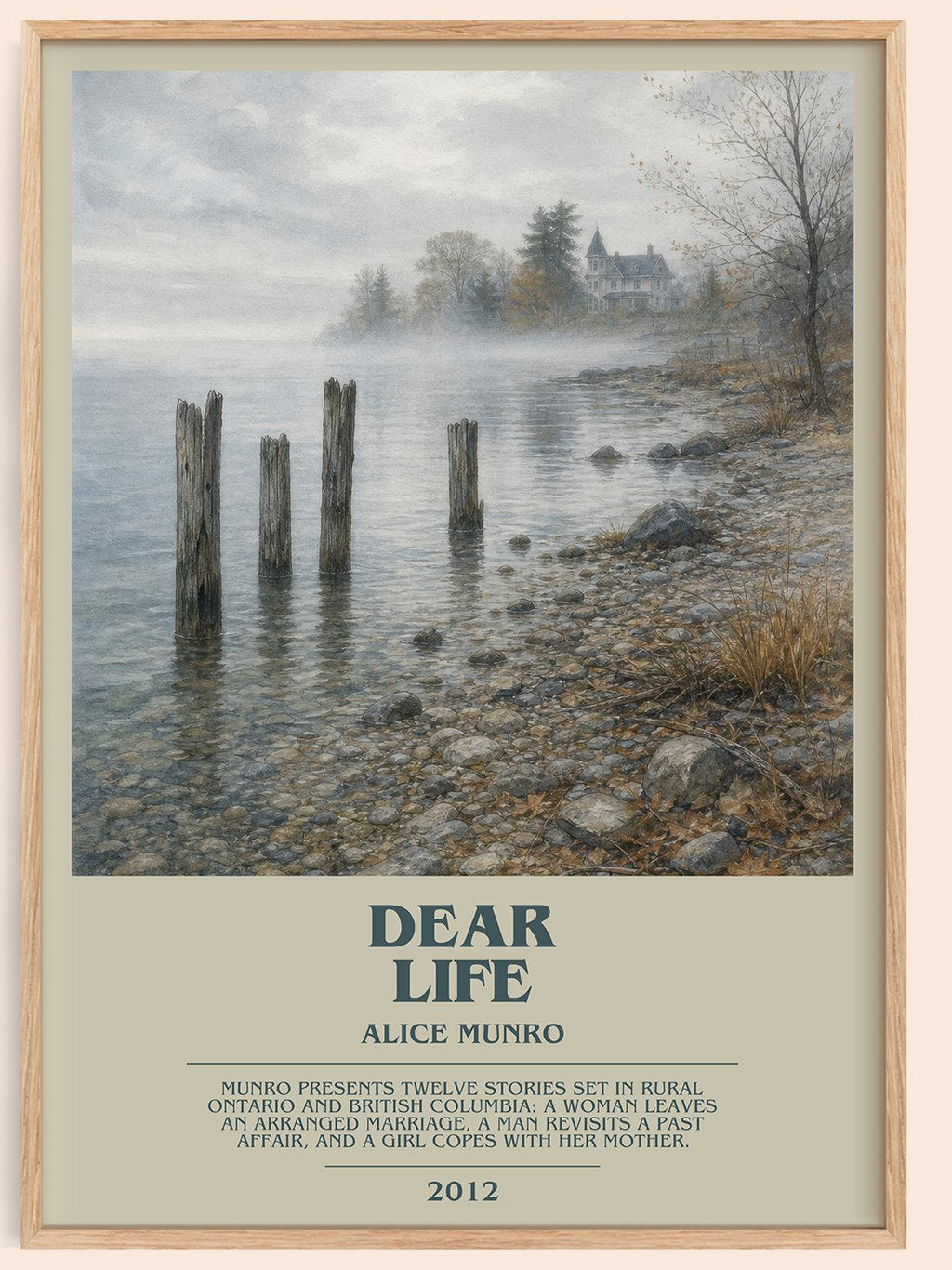 Dear Life bookish book poster by Alice Munro – framed literary art print