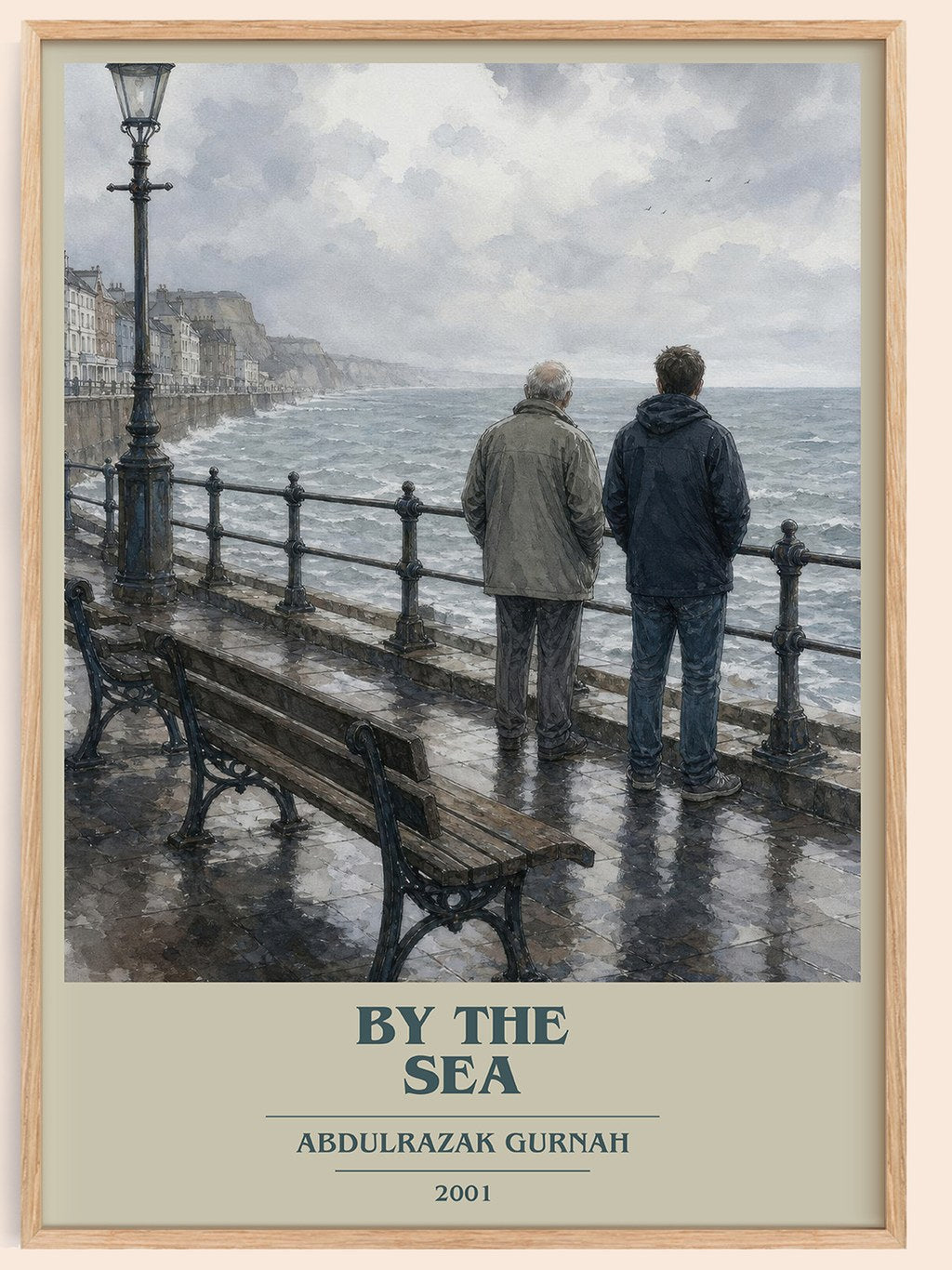 By the Sea book cover book poster by Abdulrazak Gurnah – framed literary art print