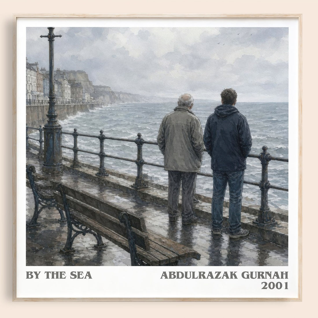 By the Sea literary book poster by Abdulrazak Gurnah – framed literary art print
