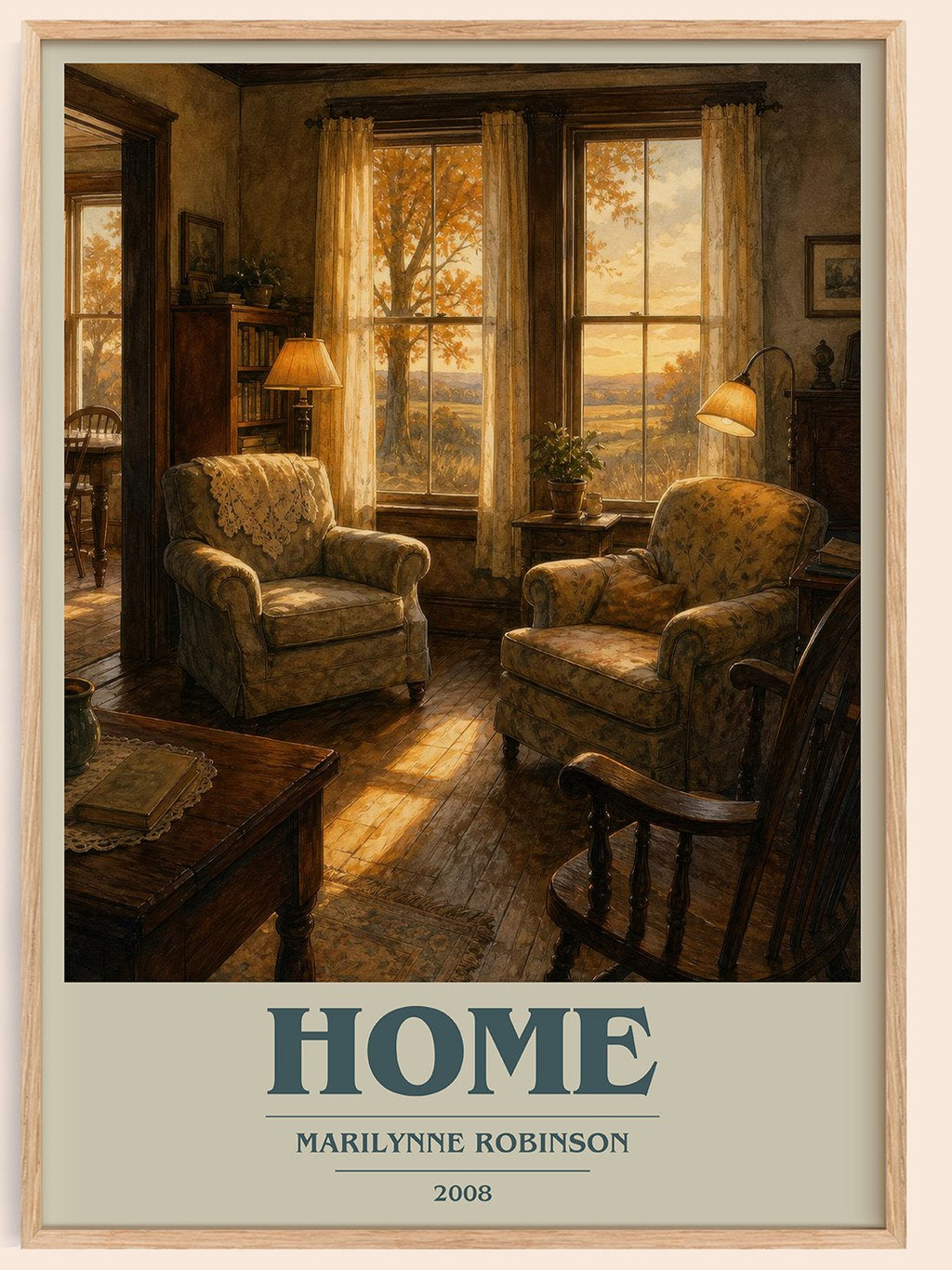 Home book cover book poster by Marilynne Robinson – framed literary art print
