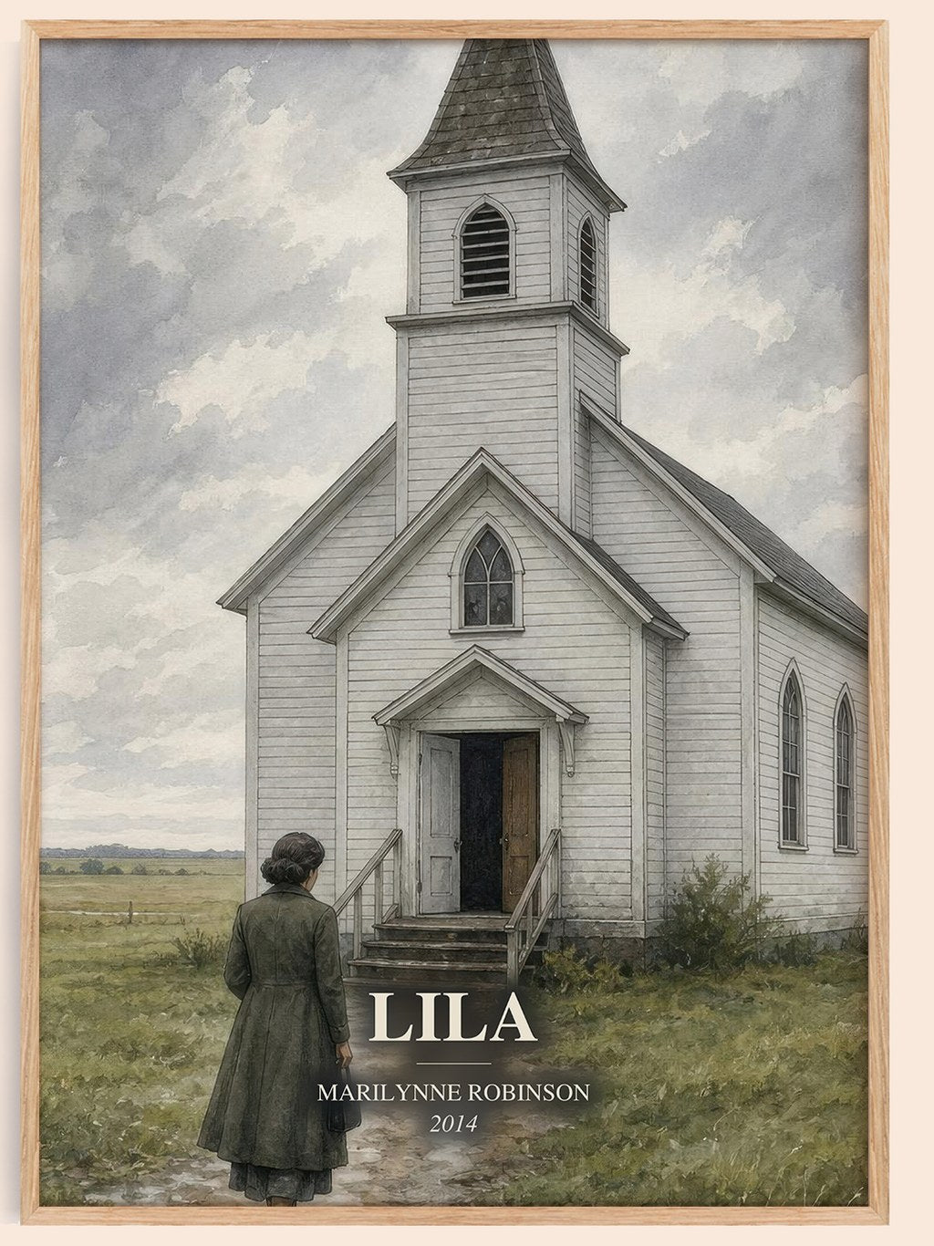 Lila watercolour book poster by Marilynne Robinson – framed literary art print