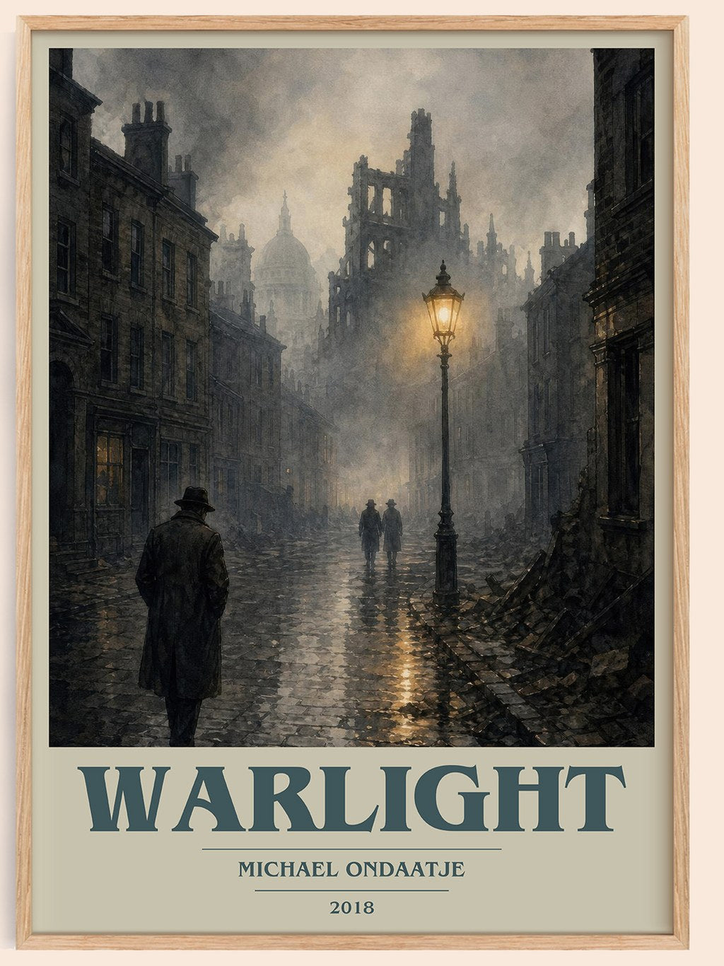 Warlight book cover book poster by Michael Ondaatje – framed literary art print