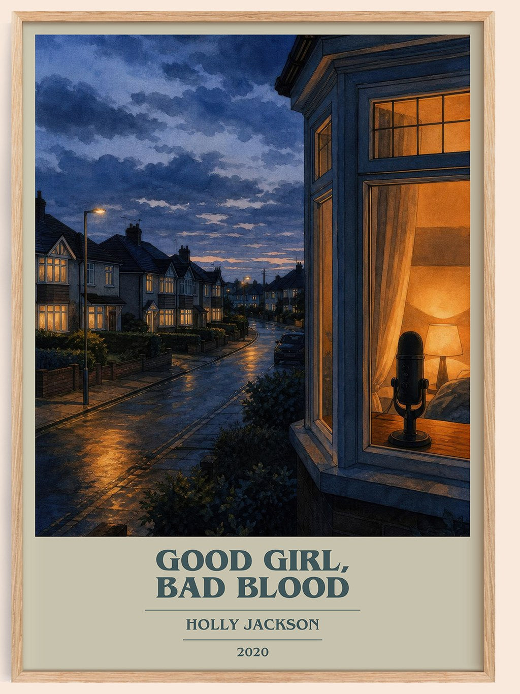 Good Girl, Bad Blood book cover book poster by Holly Jackson – framed literary art print