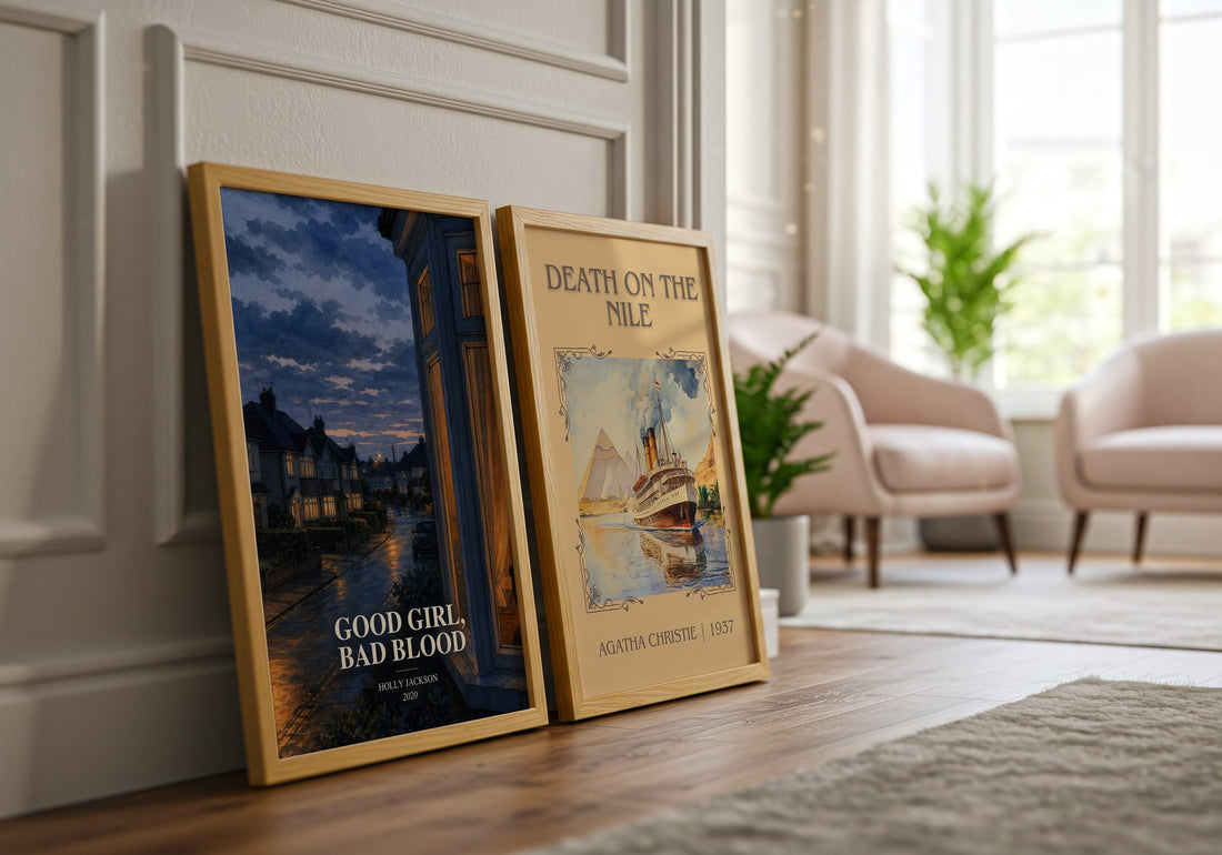 Good Girl, Bad Blood watercolour print framed by window – literary home decor